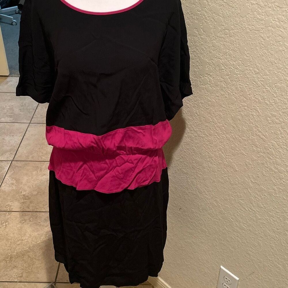 Armani Jeans Size 10 Colorblock Shift Dress Blue Pink Office Professional NWT